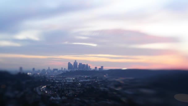 Los angeles skyline slunce — Stock video