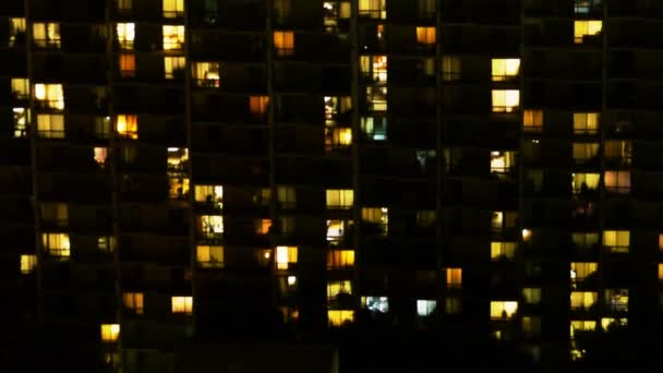 Urban Apartment Building Night — Stock Video