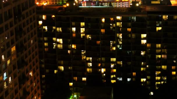 Urban Apartment Building Night — Stock Video