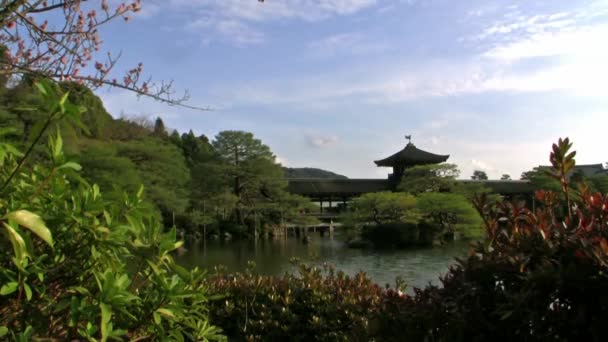 Исторические японские архитектуры — стоковое видео