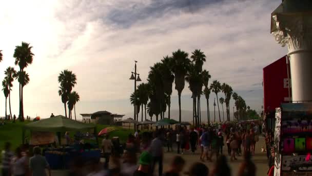 Venice Beach Turistas — Vídeo de stock