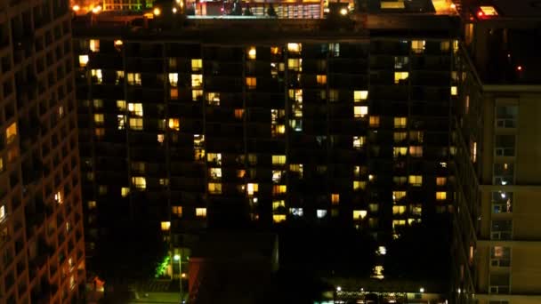 Urban Apartment Building Night — Stock Video