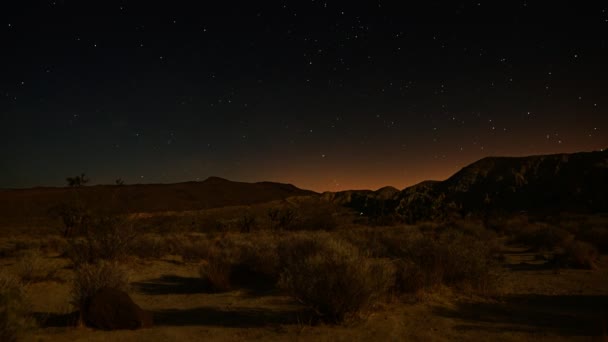 Ombre de lune balayant à travers le désert — Video