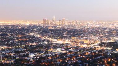 Downtown los angeles skyline alacakaranlık