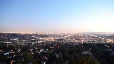 Downtown los angeles skyline alacakaranlık