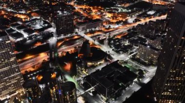 Downtown la gece cityscape çevre yolu