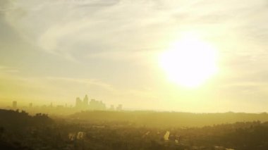 Los angeles skyline günbatımı