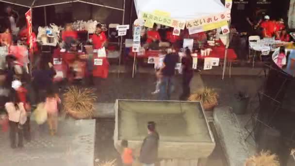 Menschenmassen genießen Outdoor-Markt in Tokio — Stockvideo