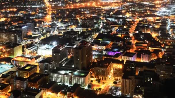 Downtown LA Night Cityscape — Stock Video