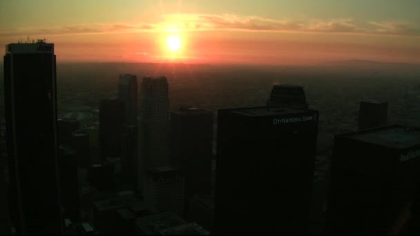 Pusat kota LA Sunset — Stok Video