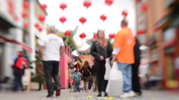 Китайский Новый год в китайском квартале Лос-Анджелеса — стоковое видео