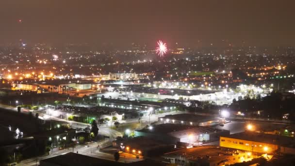 Feuerwerk während der Feier am 4. Juli in los angeles — Stockvideo