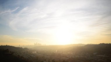 Los angeles skyline günbatımı