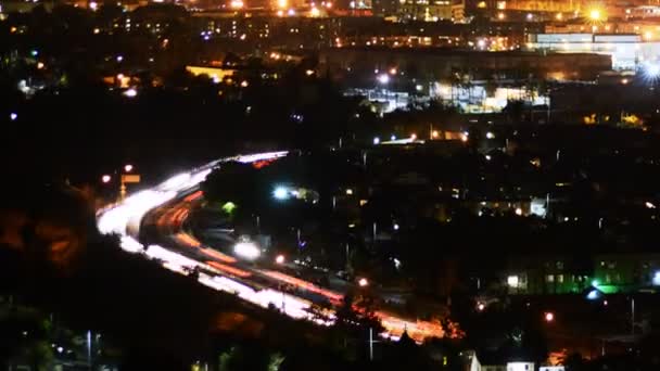 Centrum la skyline w nocy — Wideo stockowe