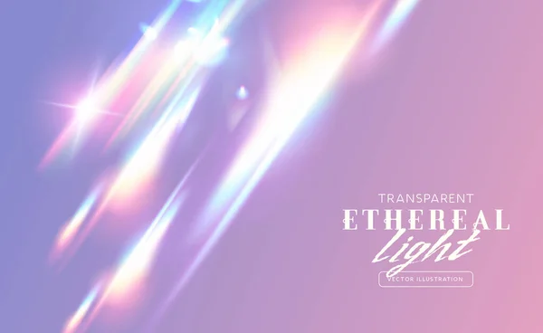 Ethereal Rainbow Transparent Light Flare Effect Vector Illustration — 图库矢量图片