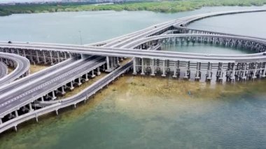 Nusa Dua 'ya giden Bali Toll Yolu ve uluslararası havaalanı, hava manzarası