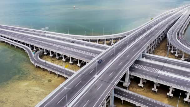 Aerial footage of Bali new toll road. Fast connection with the international airport on the island of Bali — Stock Video