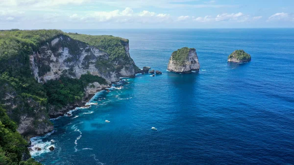 Vue Sur Beauté Océan Bleu Avec Des Falaises Vertes — Photo