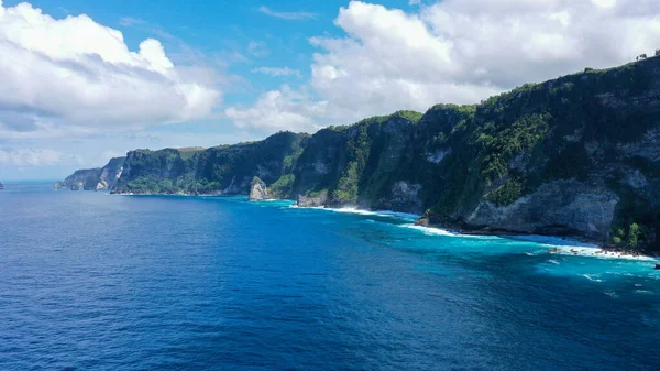 Paysage Estival Avec Mer Les Falaises Île Nusa Penida Bali — Photo