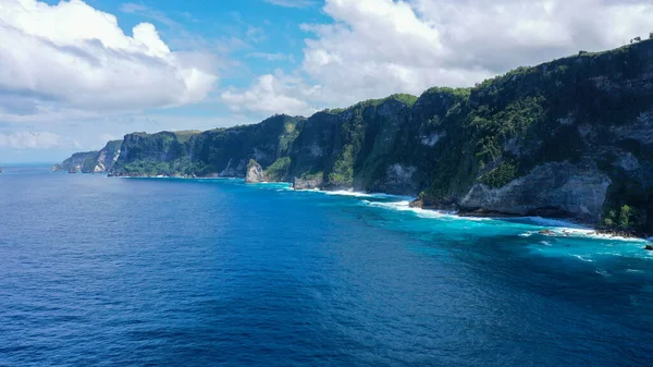 Paysage Estival Avec Mer Les Falaises Île Nusa Penida Bali — Photo