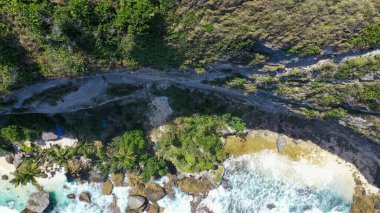 Uçurumdan Diamond Sahili 'ne in, Nusa Penida, Bali, Endonezya