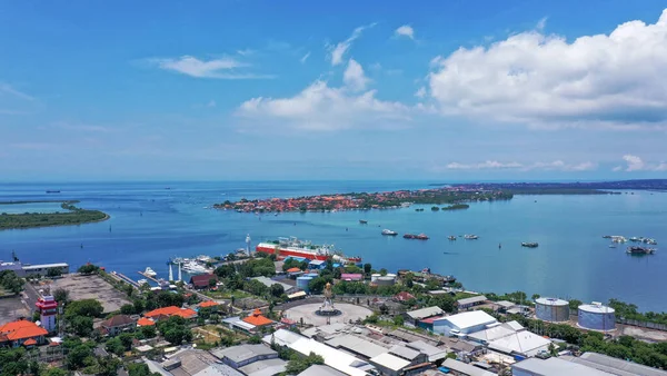 Letecký Pohled Benoa Cape Ostrovní Krajina Mořem Bali Indonésie — Stock fotografie