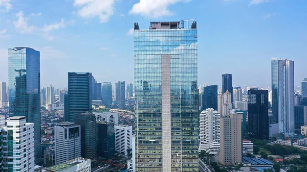 Фінансові Комерційні Офісні Будівлі Центрального Ділового Району Судірман Південній Джакарті — стокове фото