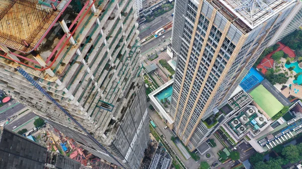 Novos Arranha Céus Modernos Torre Dupla Construção Distrito Negócios Jacarta — Fotografia de Stock