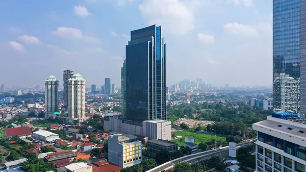 Jakarta Városi Panoráma Légi Táj Modern Város — Stock Fotó