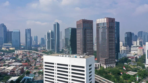 Jakarta City Panoramic Aerial Landscape Modern City — Stock Photo, Image