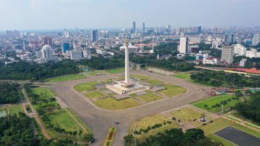 Aerial view Monas, Monumen Nasional Jakarta lansdcape Indonesia.