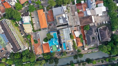 Top down view of Jakarta residential district in Indonesia, the largest city in Southeast Asi