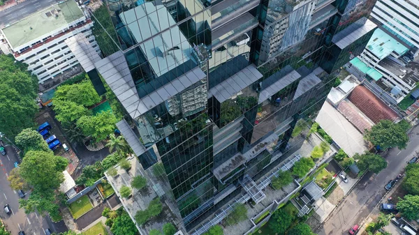 Bank building in Jakarta a Futuristic and modern design skyscraper.