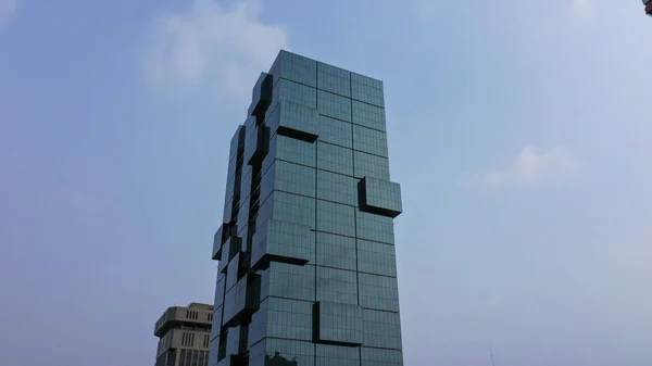 Futuristic Design Skyscraper Modern Architecture Scrapper Building Thamrin Street Jakarta — Stock Fotó