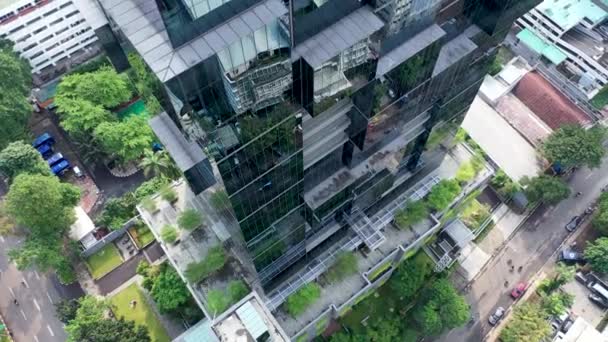 Skyscrapers Flowers Vegetation Balconies City Jakarta — Vídeo de stock