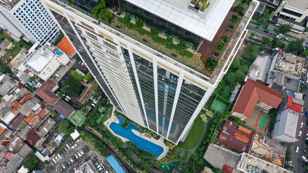 View Roof Top Multi Storey Building Jakarta Sunny Day — Fotografia de Stock