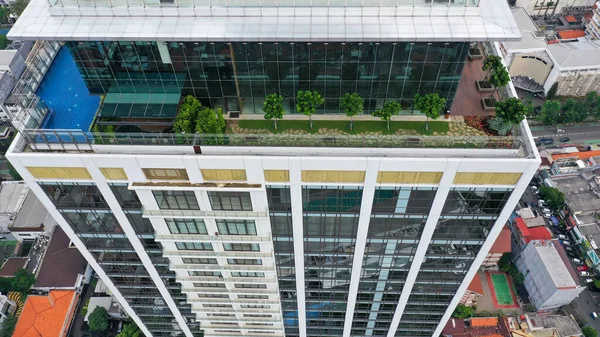 View Roof Top Multi Storey Building Jakarta Sunny Day — Fotografia de Stock