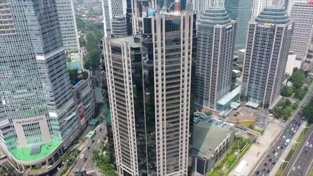 Jakarta Indonesia May 2022 Beautiful Aerial View Modern Office Buildings — Vídeo de stock