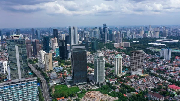 Business District Jakarta Jalan Sudirman One City Main Avenue Line — Stock Photo, Image