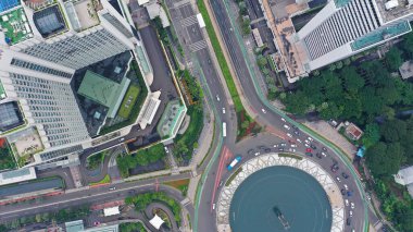 Hotel Indonesia Roundabout Bundaran HI from Above.