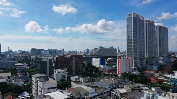 Vista Aérea Conceito Ásia Business Para Imóveis Paisagem Urbana Moderna — Fotografia de Stock