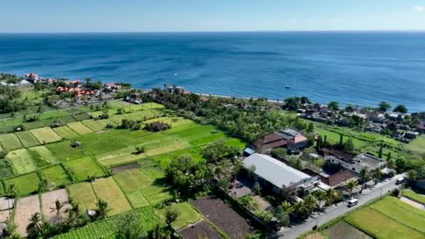 Imagens Aéreas Costa Oceânica Das Casas Locais Villas Bungalows Praia — Vídeo de Stock