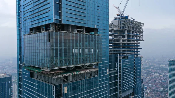 Строительство Высотного Здания Вид Строящийся Небоскреб Концепция Строительства Недвижимости Лицензионные Стоковые Изображения