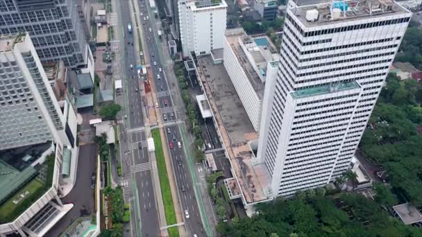 Vista Aerea Dall Alto Verso Basso Strada Del Traffico Stradale — Video Stock