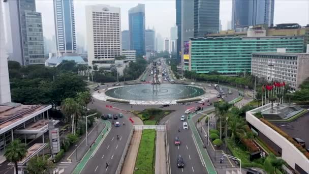 Jakarta Indonesia Mayo 2022 Aerial Yakarta Cbd Bundaran Sudirman Thamrin — Vídeos de Stock