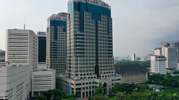 Aerial View Jakarta City Urban Buildings River Morning Time — Stockfoto