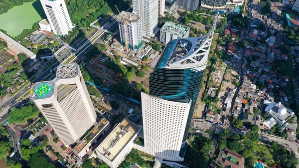 Wisma Arranha Céu Localizado Jalan Jenderal Sudirman Centro Jacarta Torre — Fotografia de Stock