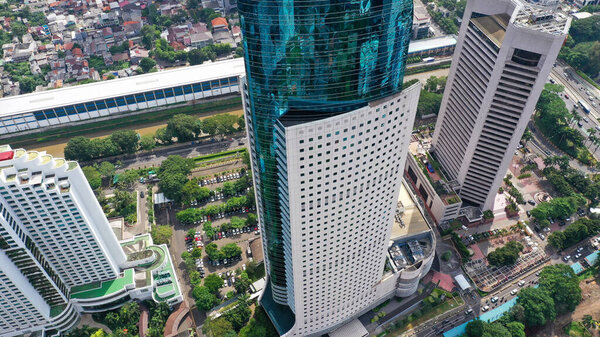 Java, Jakarta, Indonesia, May 20, 2022. Wisma 46 is the tallest building in Indonesia. A 250 m tall skyscraper located in the business district in Central Jakarta, Indonesia. It was completed in 1996.