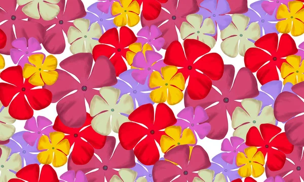 Colorful Red Yellow Pink Purple Tropical Flower Hand Drawn Watercolor — Photo