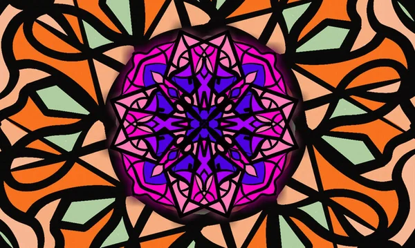 Diseño Fondo Patrón Mandala Colorido —  Fotos de Stock